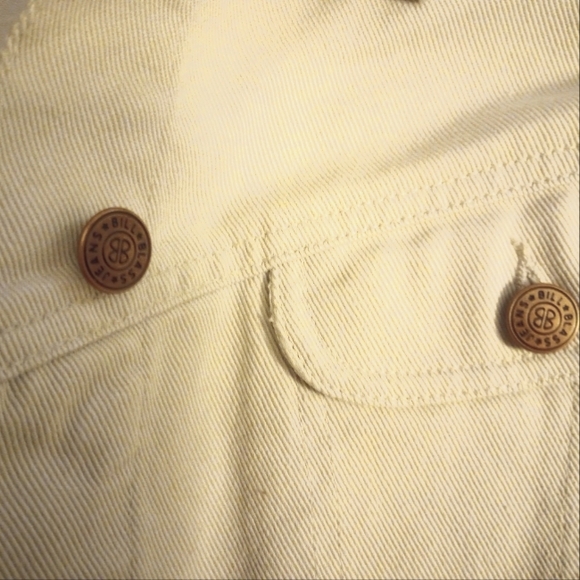 Men's Vintage Bill Blass Jean jacket. Cream with Brass Logo Buttons. Size XL - Picture 6 of 7